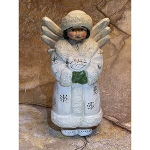 Pam Schifferl White Christmas Folk‎ Art Angel with Dove By Midwest 7"